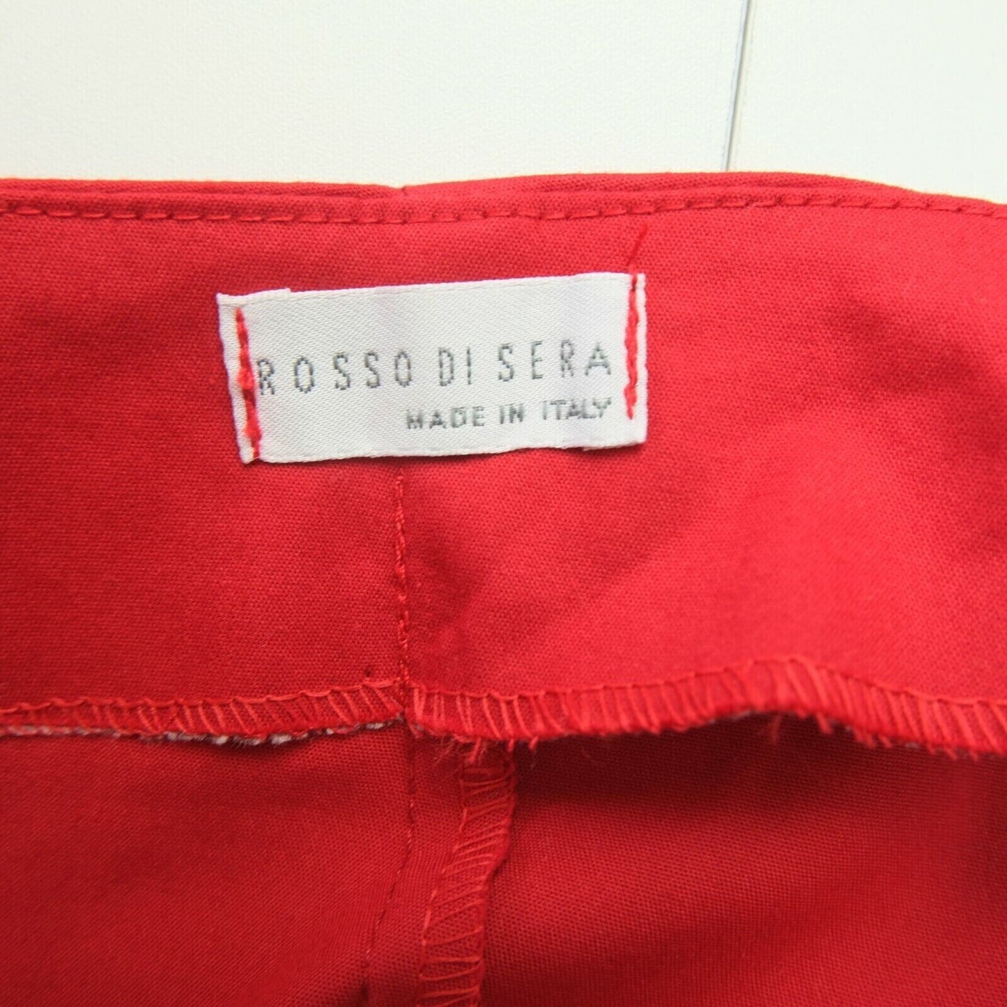 ROSSO DI SERA Red Regular Straight Fit Capri Trousers Size EUR 44