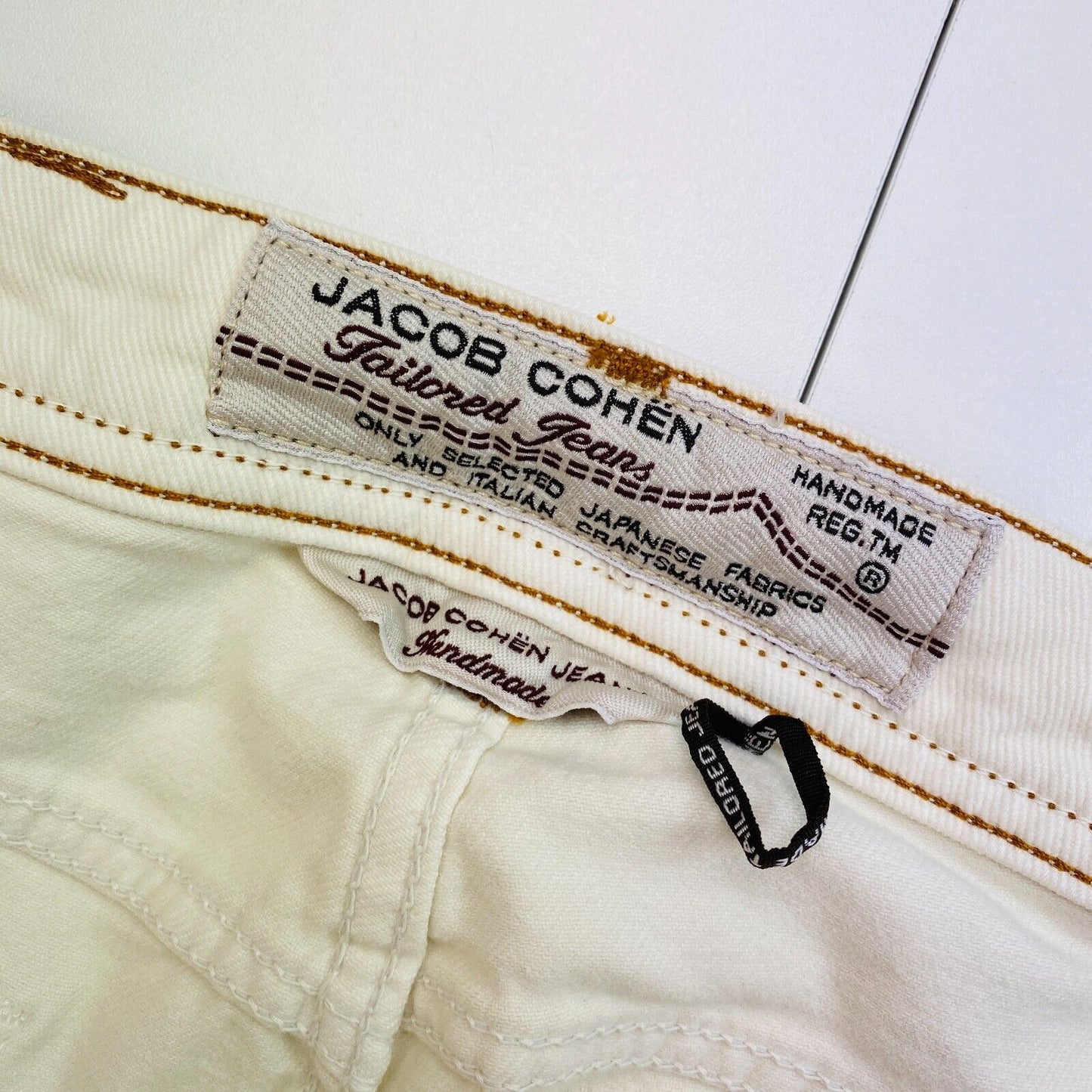 Jacob Cohen Men 688 C Beige Slim Jeans Size W37 L36 Made In Italy