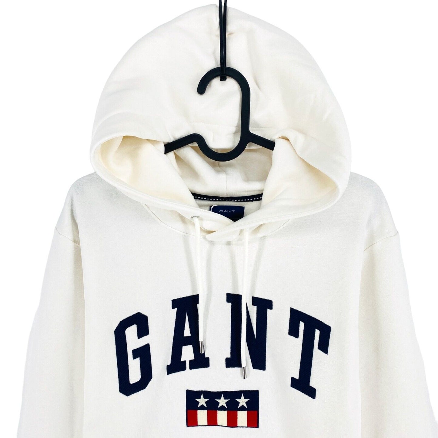 GANT White Logo Hood Sweater Jumper Size S