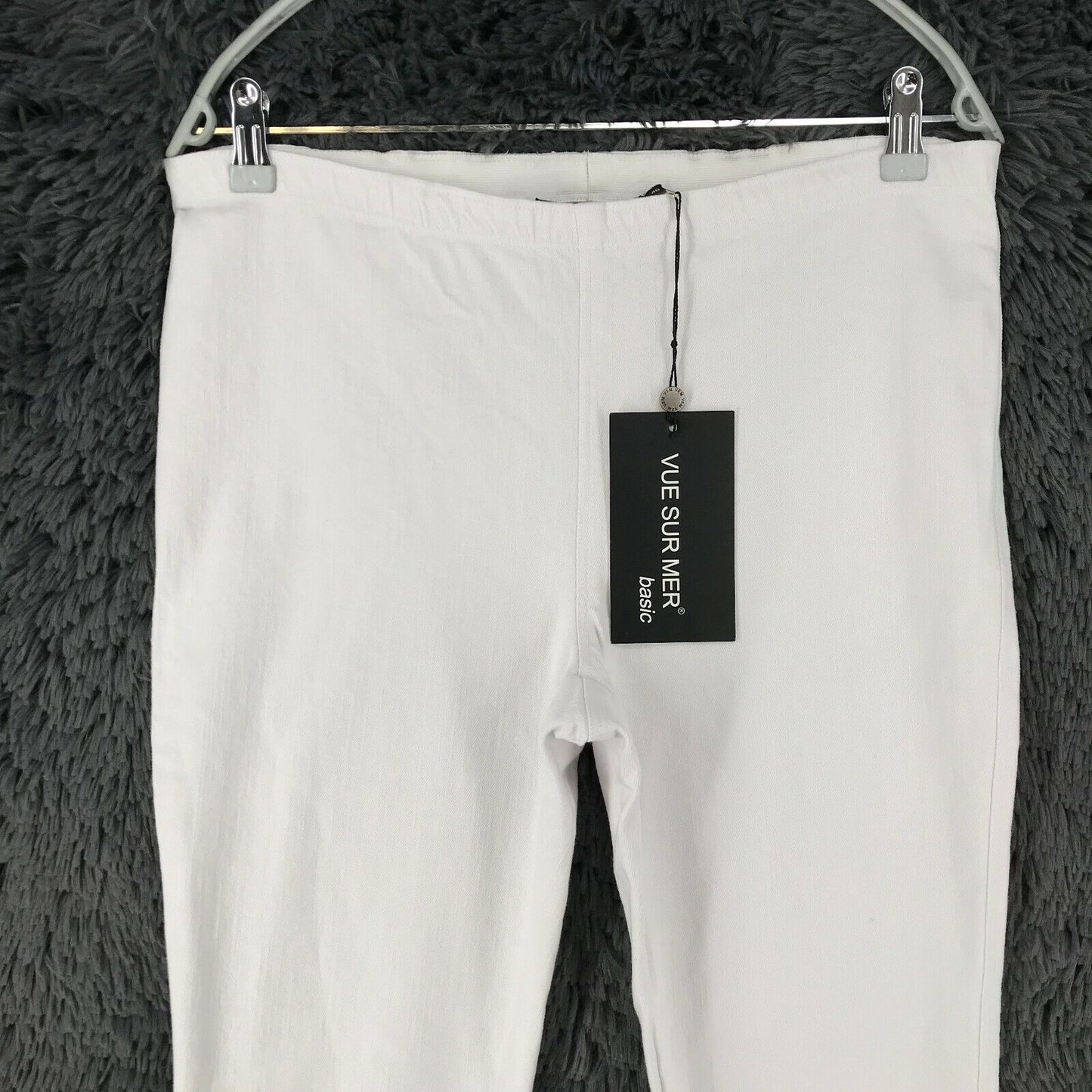 VUE SUR MER Women White Stretch Skinny Fit Trousers Size 40 W32