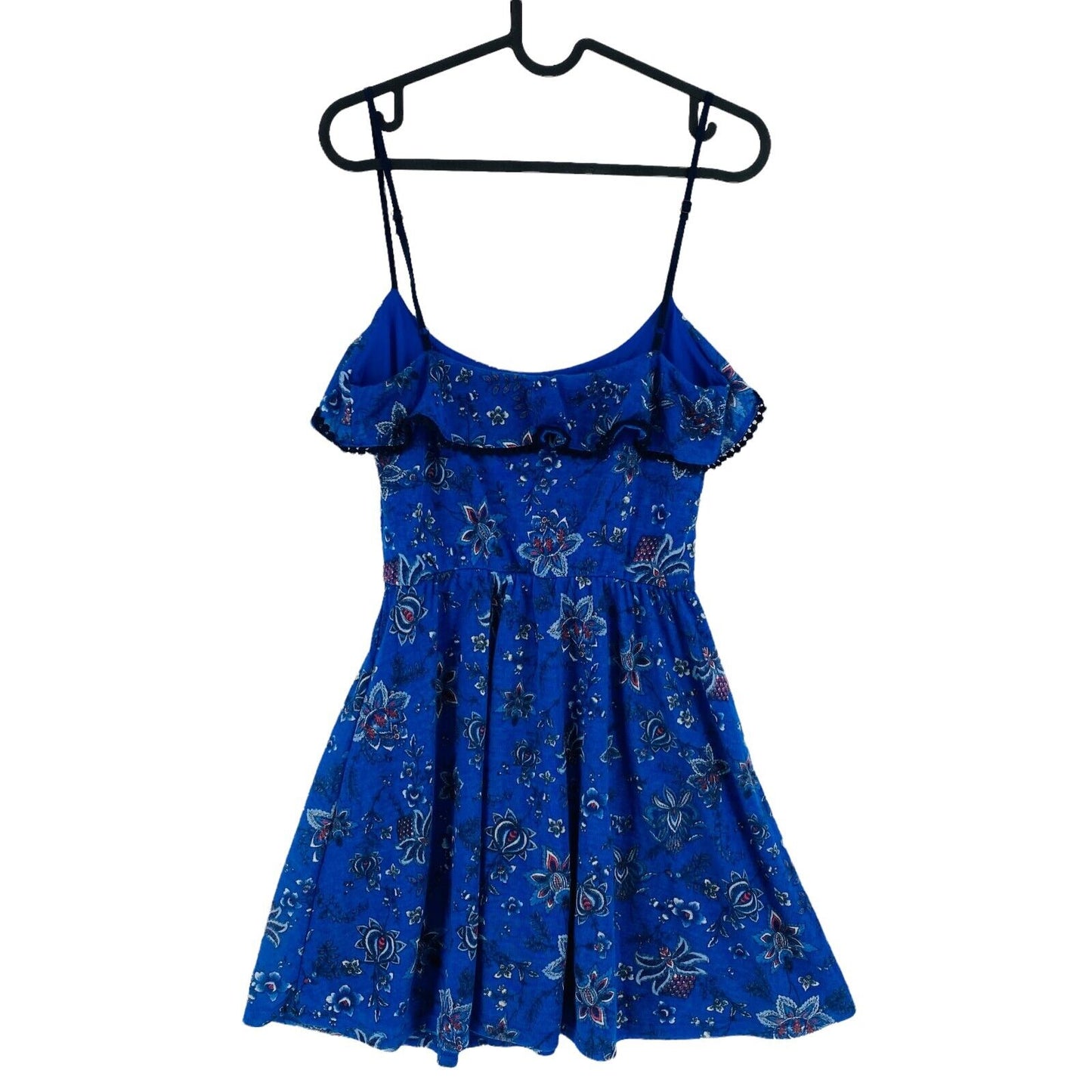 SPRINGFIELD Floral Marineblau Ärmelloses Rundhals Tank Kleid Größe S