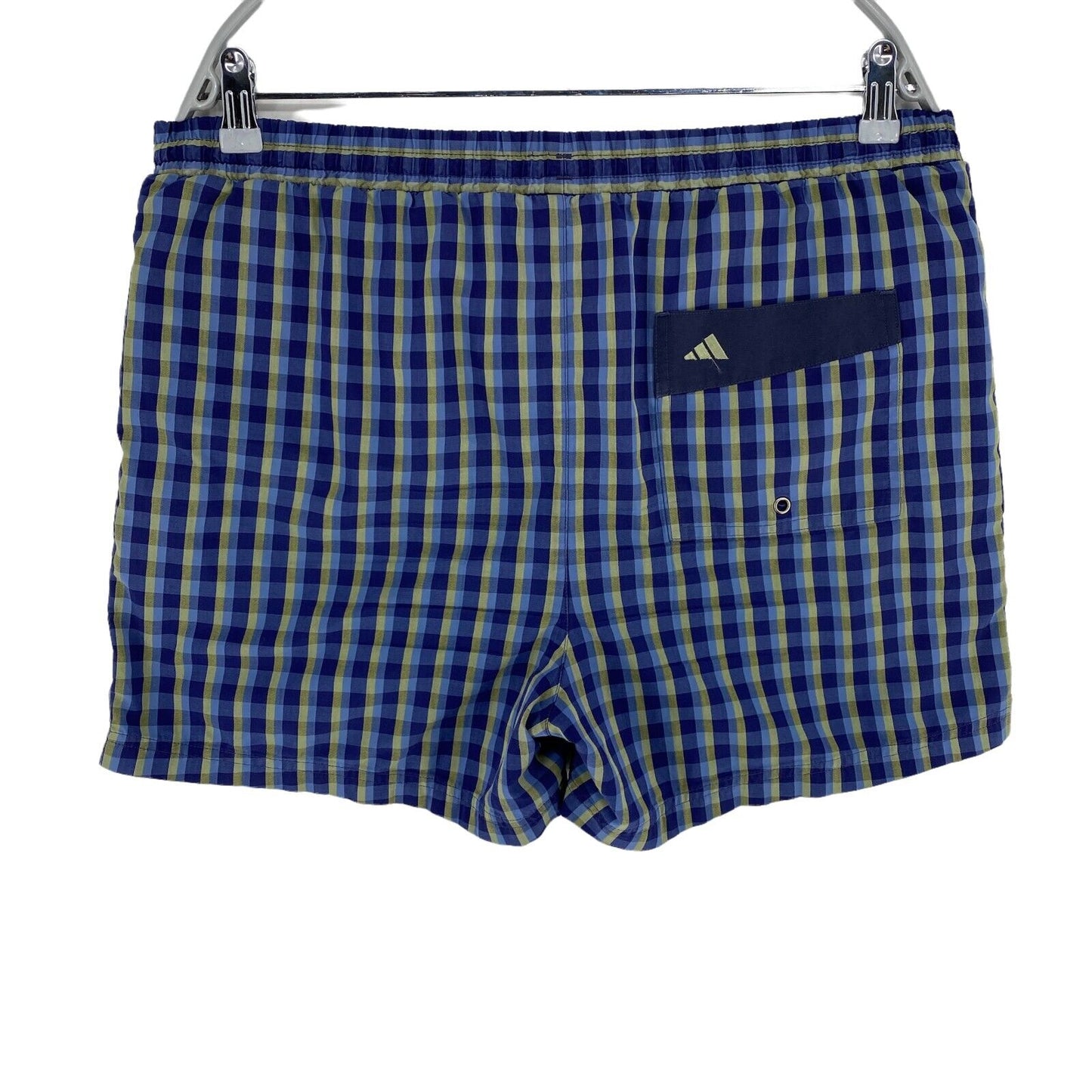 adidas Check Navy Blue Cotton Blend Swimwear Swimming Trunks Shorts Size M