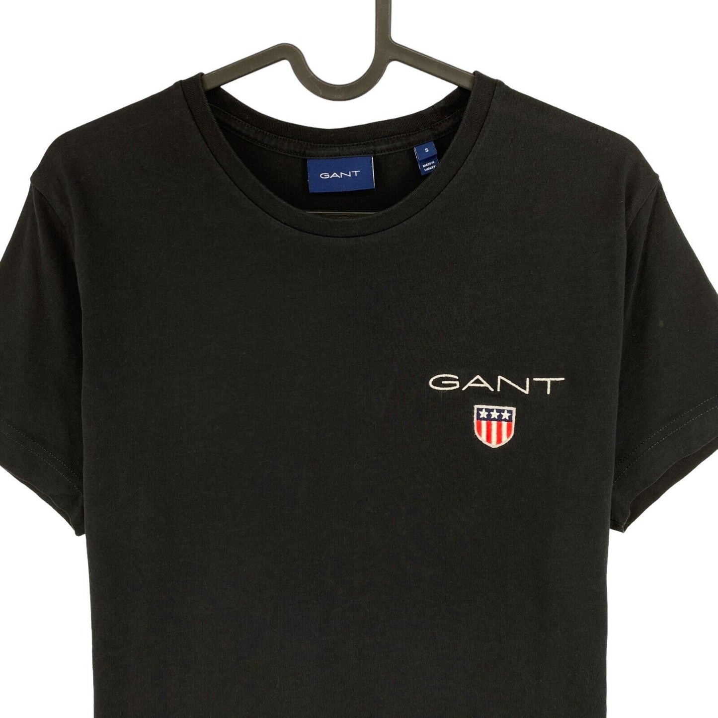 GANT Black Retro Shield EMB Crew Neck T Shirt Size S