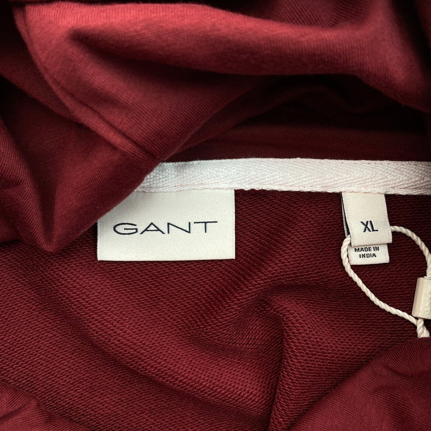 GANT Men Plumped Red Logo Sweat Hoodie Sweater Jumper Size XL