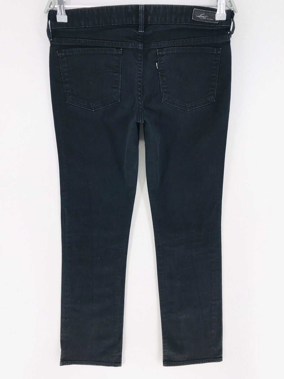 Levi's Slight Curve Women Black Stretch Regular Straight Fit Jeans Size W29 L32