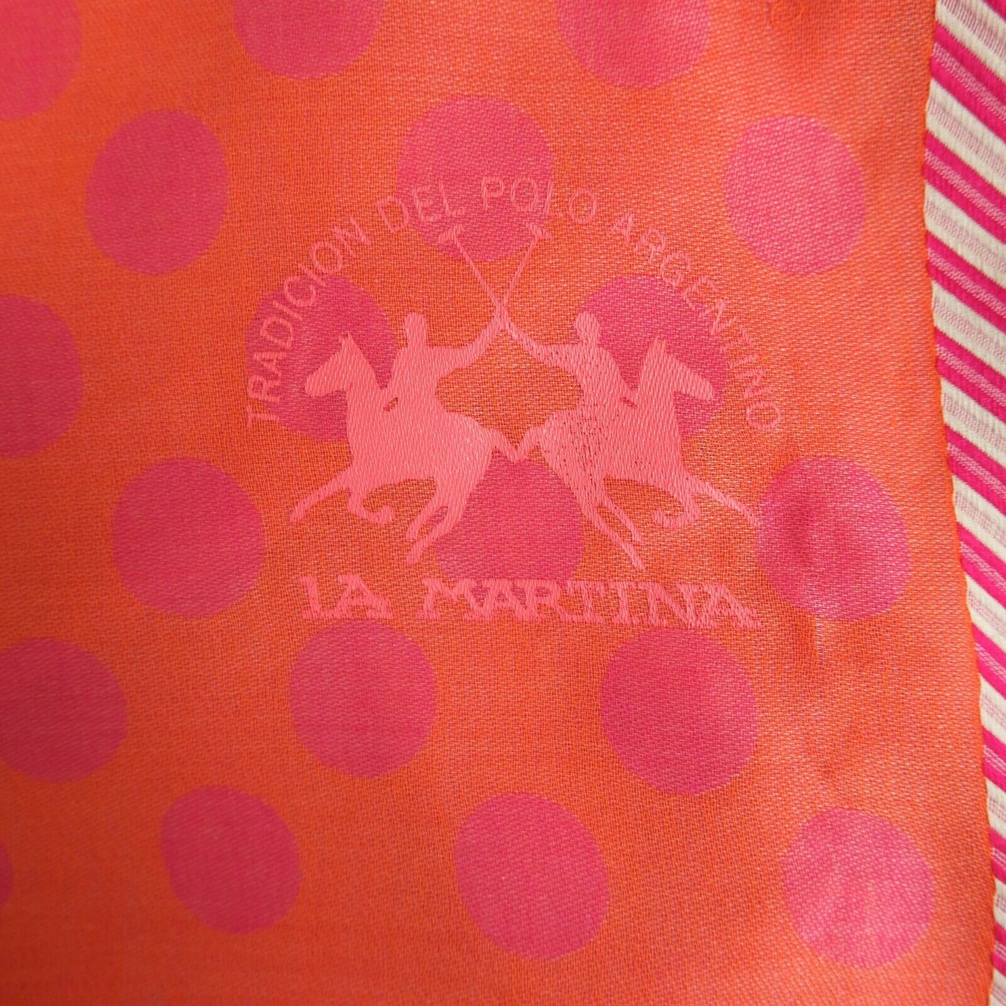 LA MARTINA Coloured Striped Long 100% Cotton Scarf