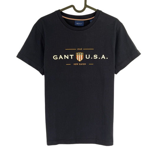 GANT Men Navy Blue Banner Shield Crew Neck Short Sleeves T Shirt Size S