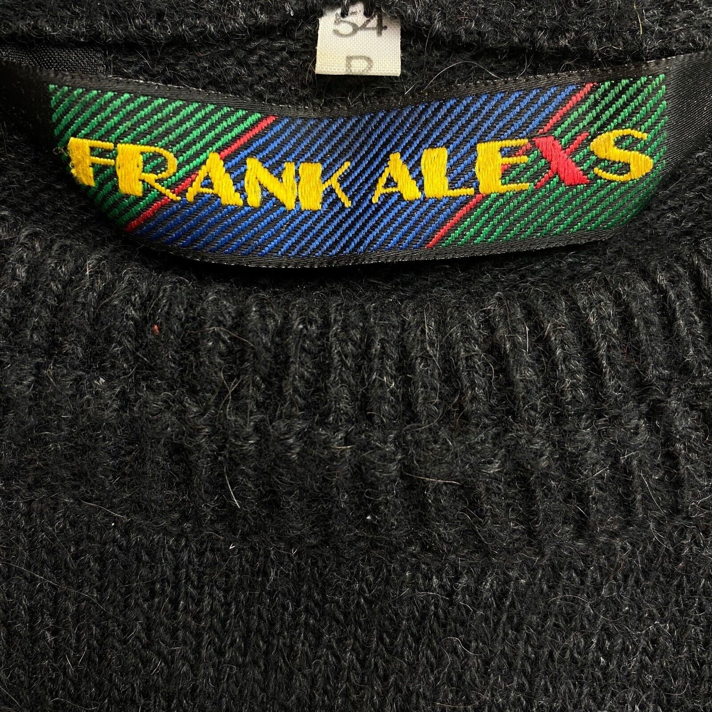 Cosby Vintage Retro 90s FRANK ALEXS Grey Sweater Jumper Size EU 54 UK/US 44