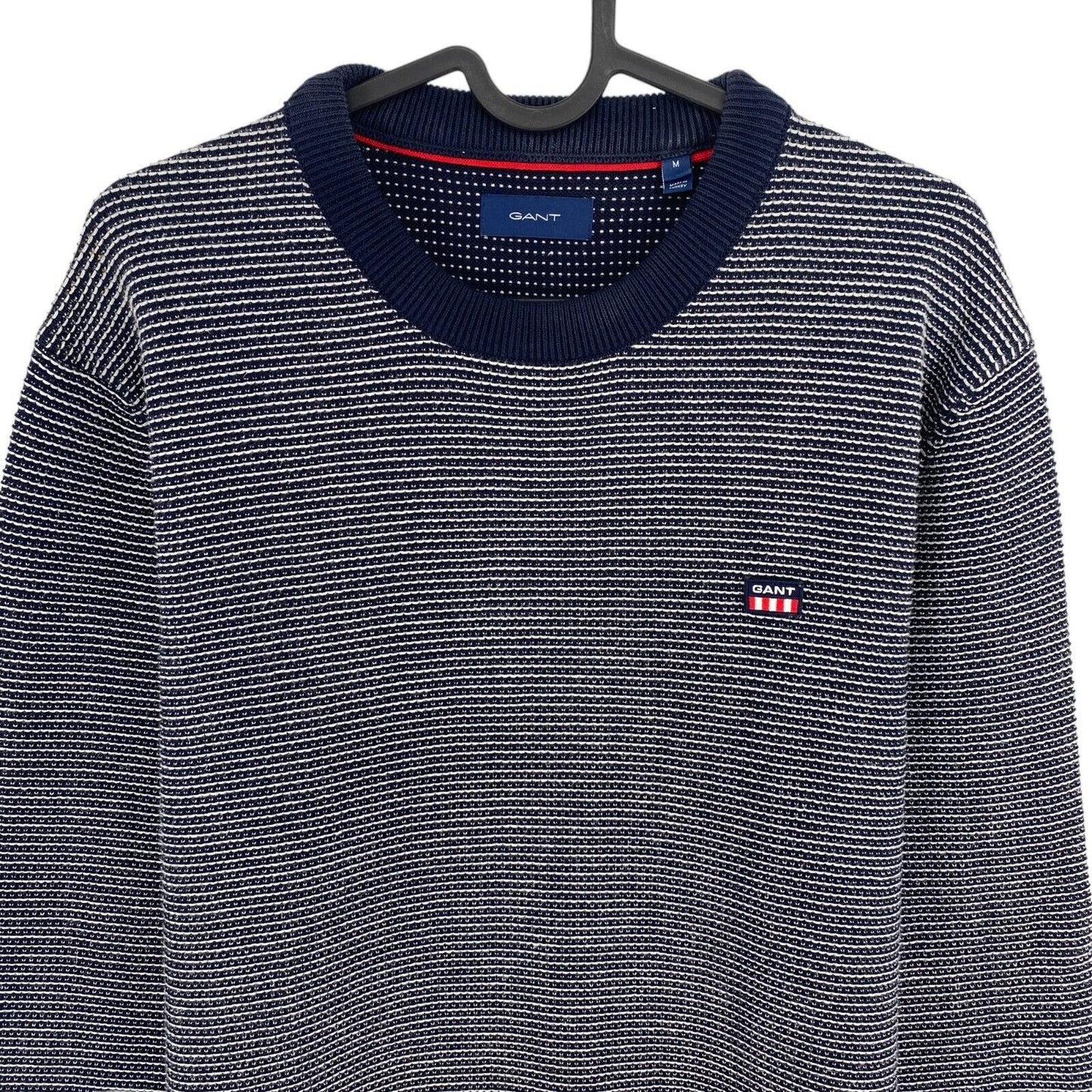 GANT Navy Blue Light Texture Crew Neck Sweater Pullover Size M