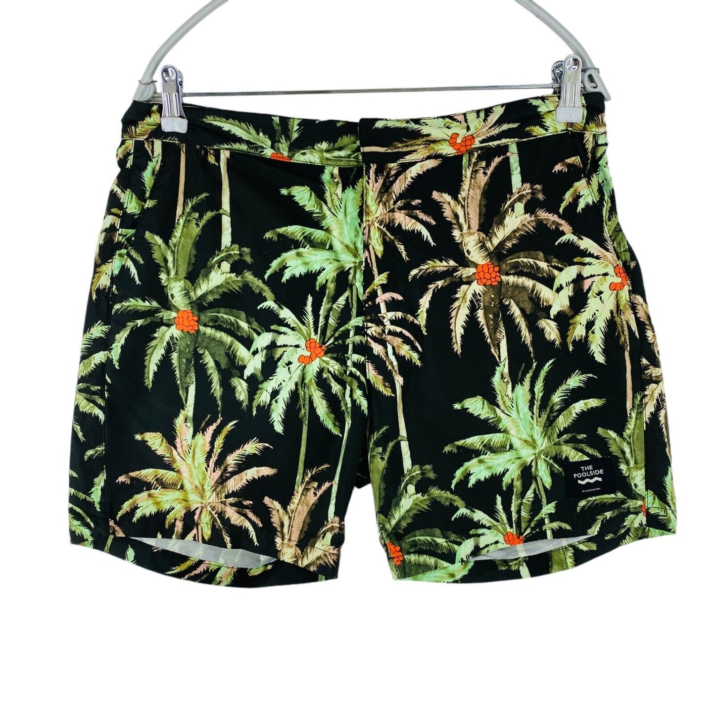 Scotch & Soda Beachwear Mens Black Palms Regular Fit Swimming Shorts Size M