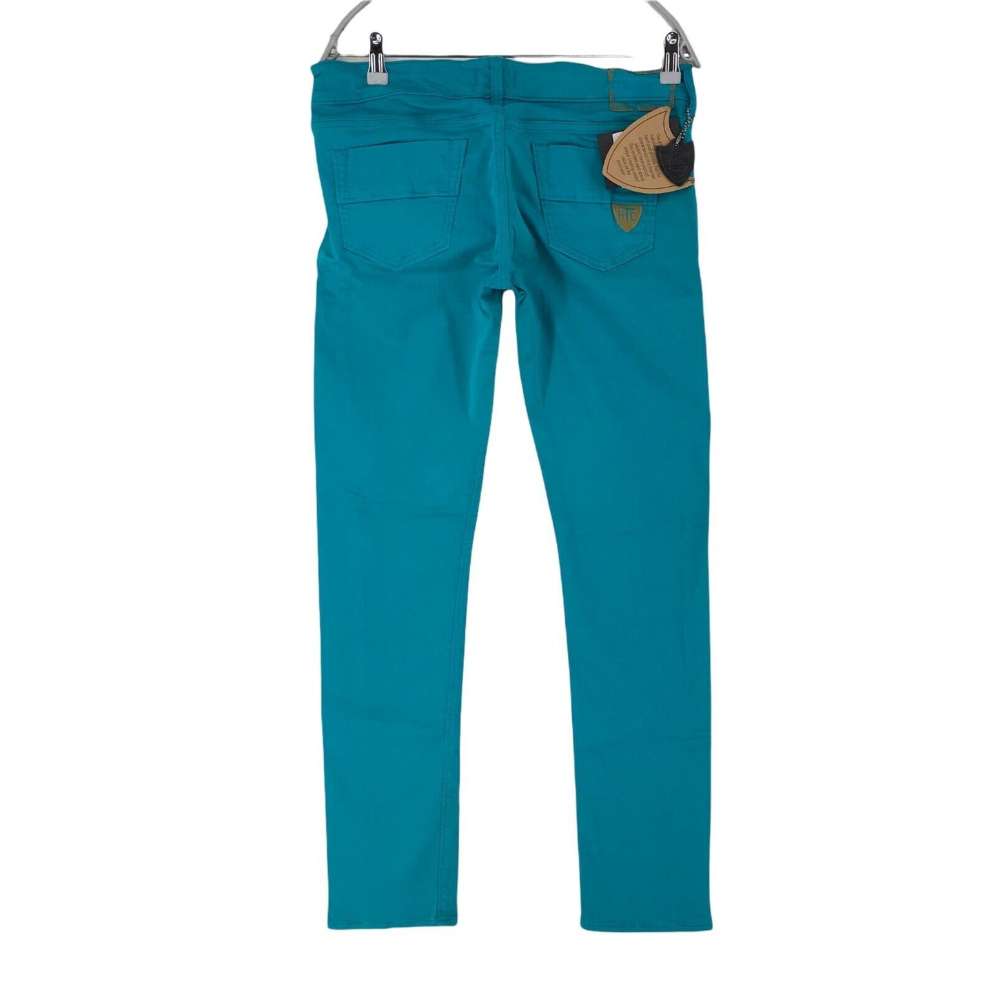 HTC Women Blue Skinny Fit Chino Trousers Size W31