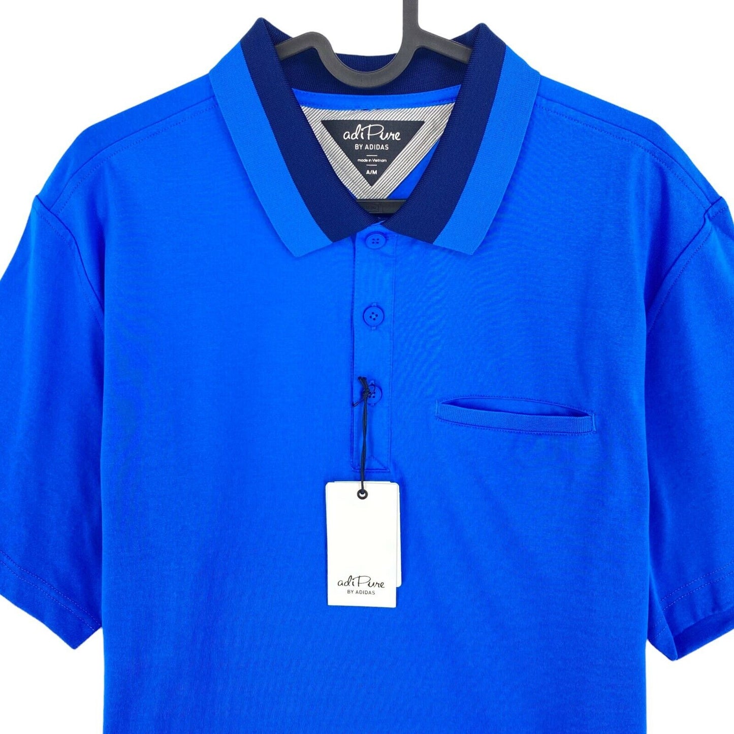 Adidas Adipure Golf Blue Polo Shirt Size M