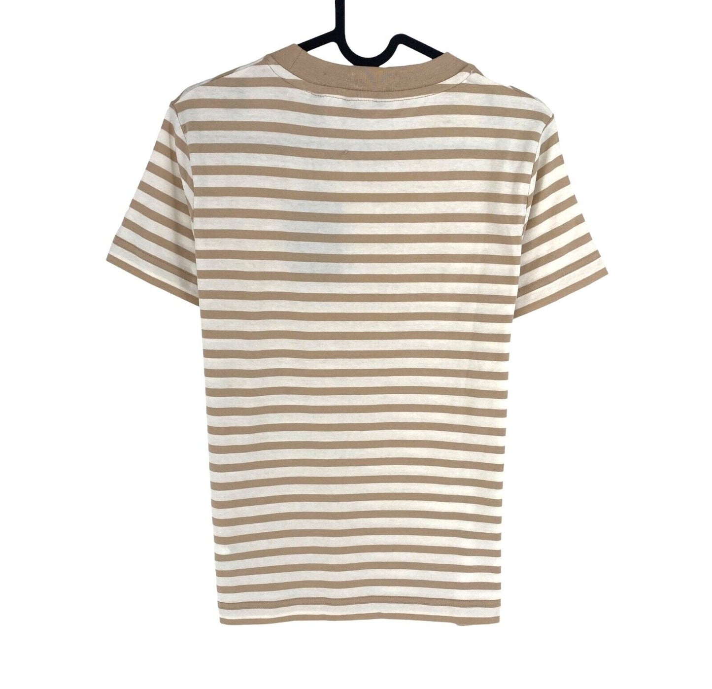 GANT Women Brown Striped Icon G Crew Neck T Shirt Size S