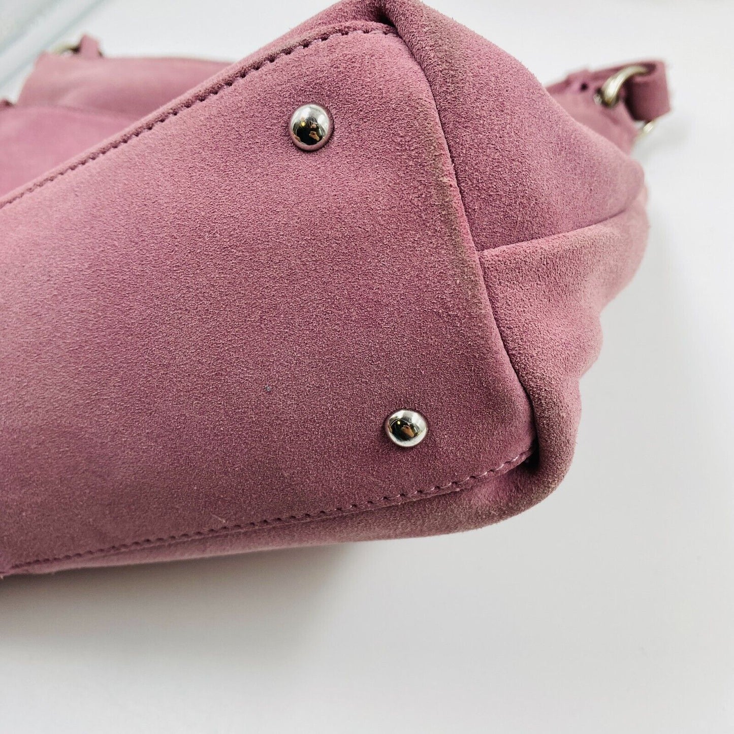 MAZARIN Pink Suede Leather Bag Handbag Shoulder Bag