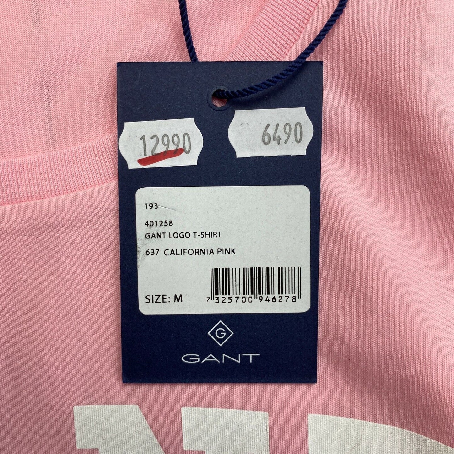 GANT T-Shirt mit Rundhalsausschnitt und Logo, Rosa, Größe M 2XL