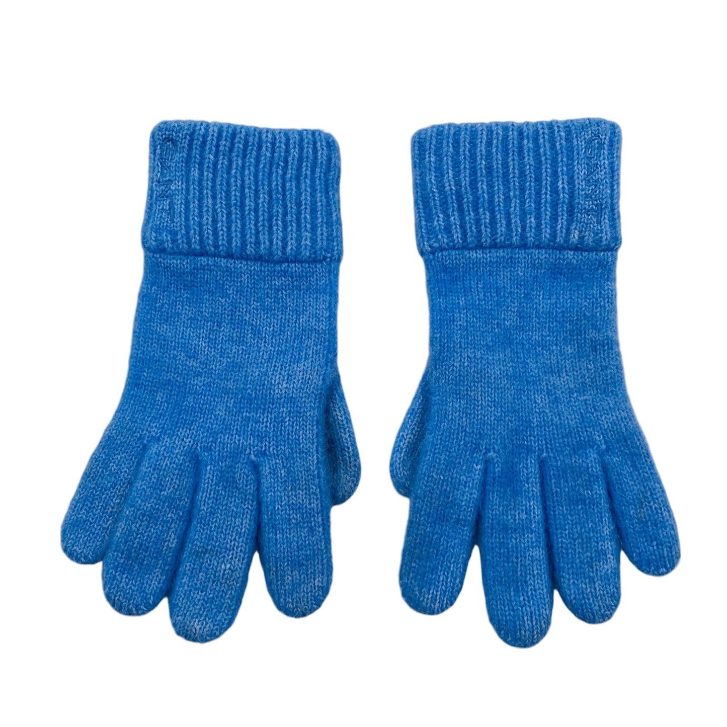 GANT Women Blue Alpaca Wool Blend Warm Knit Gloves One Size