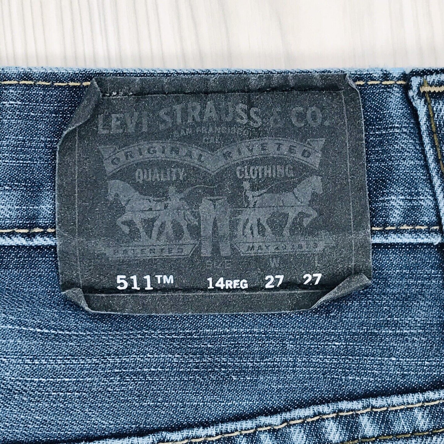 Vintage Levi's 511 Boys Blue Skinny Fit Jeans 14 Reg / W27 L27