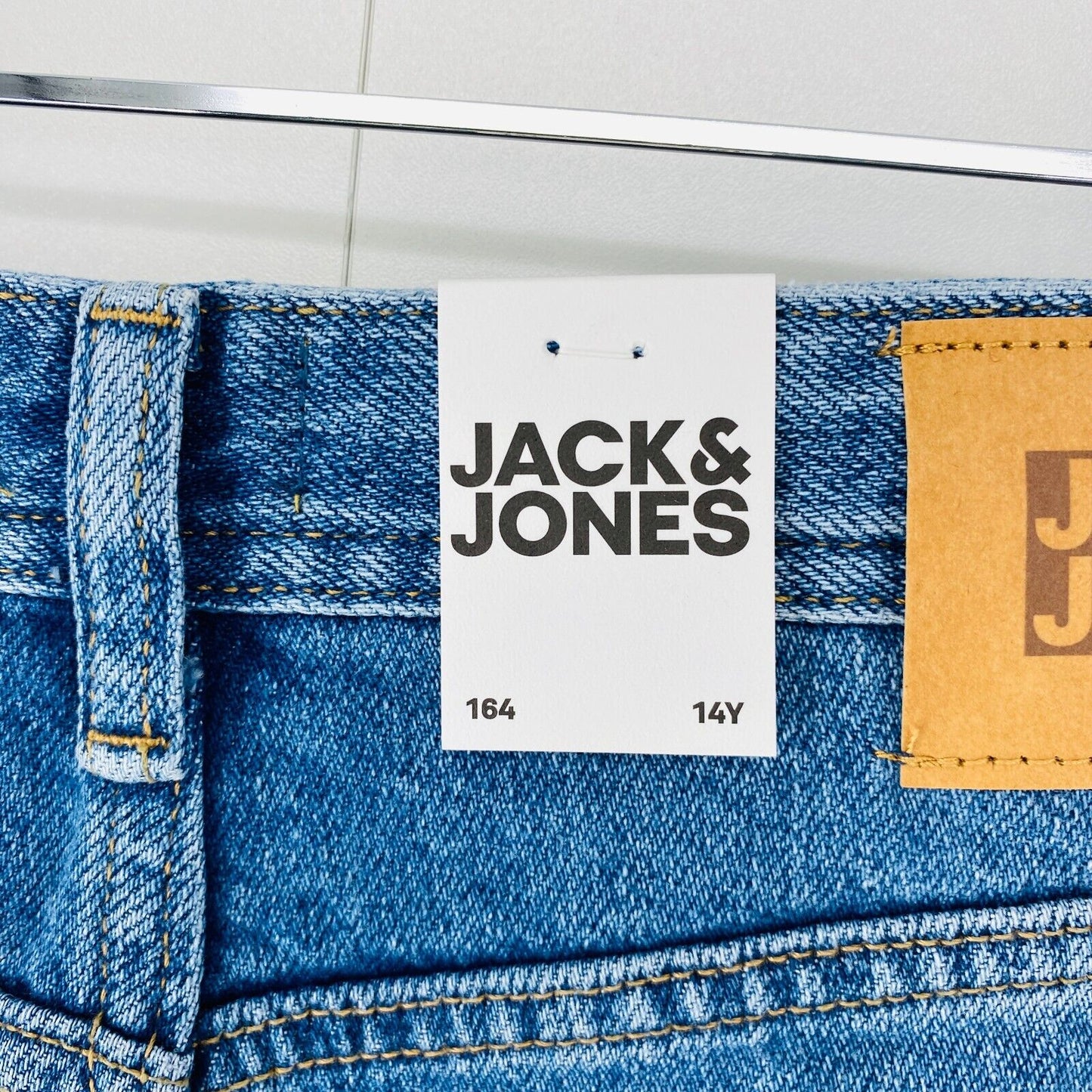 JACK & JONES CHRIS Boys Blue Relaxed Straight Fit Jeans 14 Years 164 cm. W28