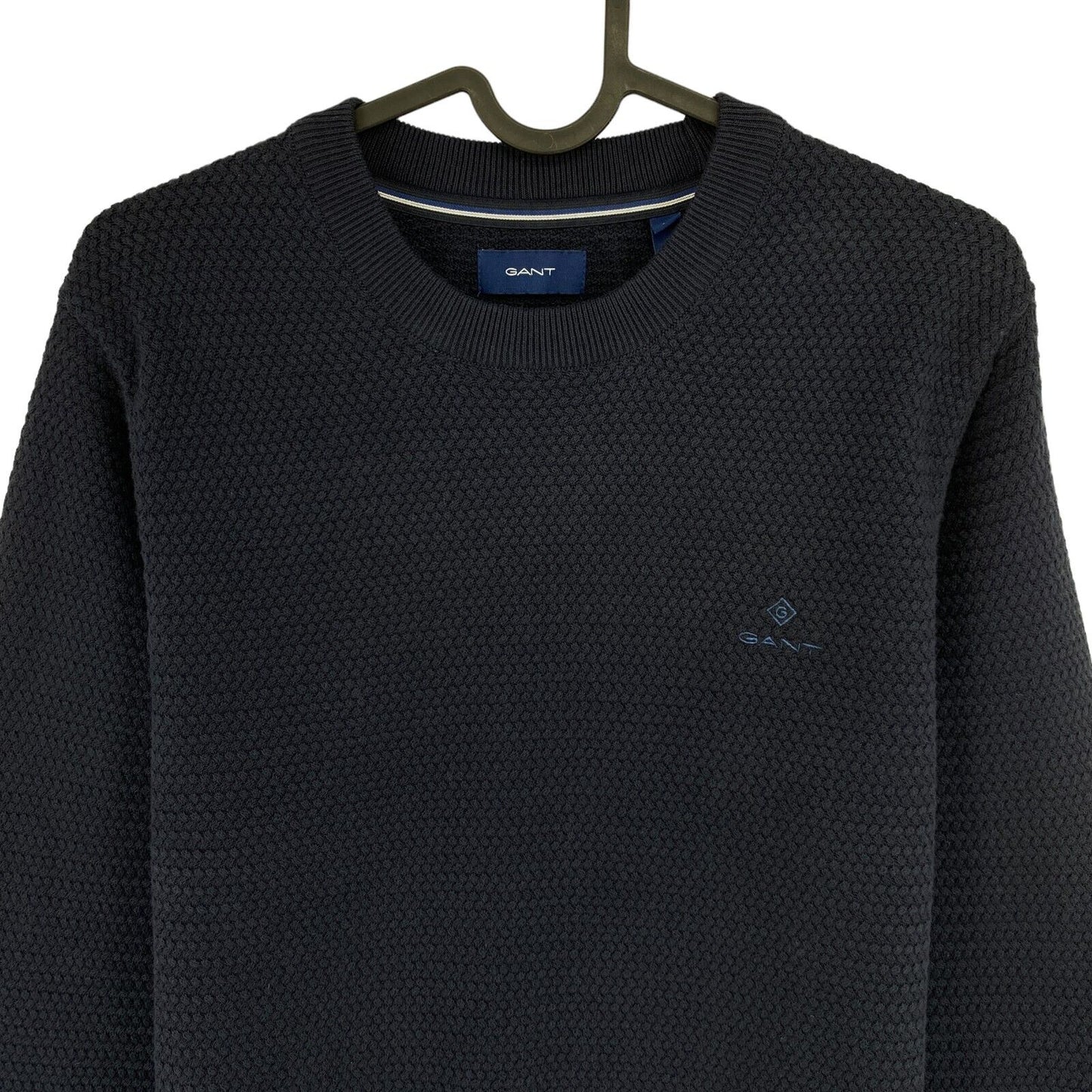 GANT Navy  Blue Basket Weave Crew Neck Sweater Jumper Size S