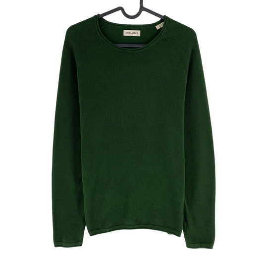 JACK&JONES Dark Green Knit Crew Neck Sweater Pullover Size L