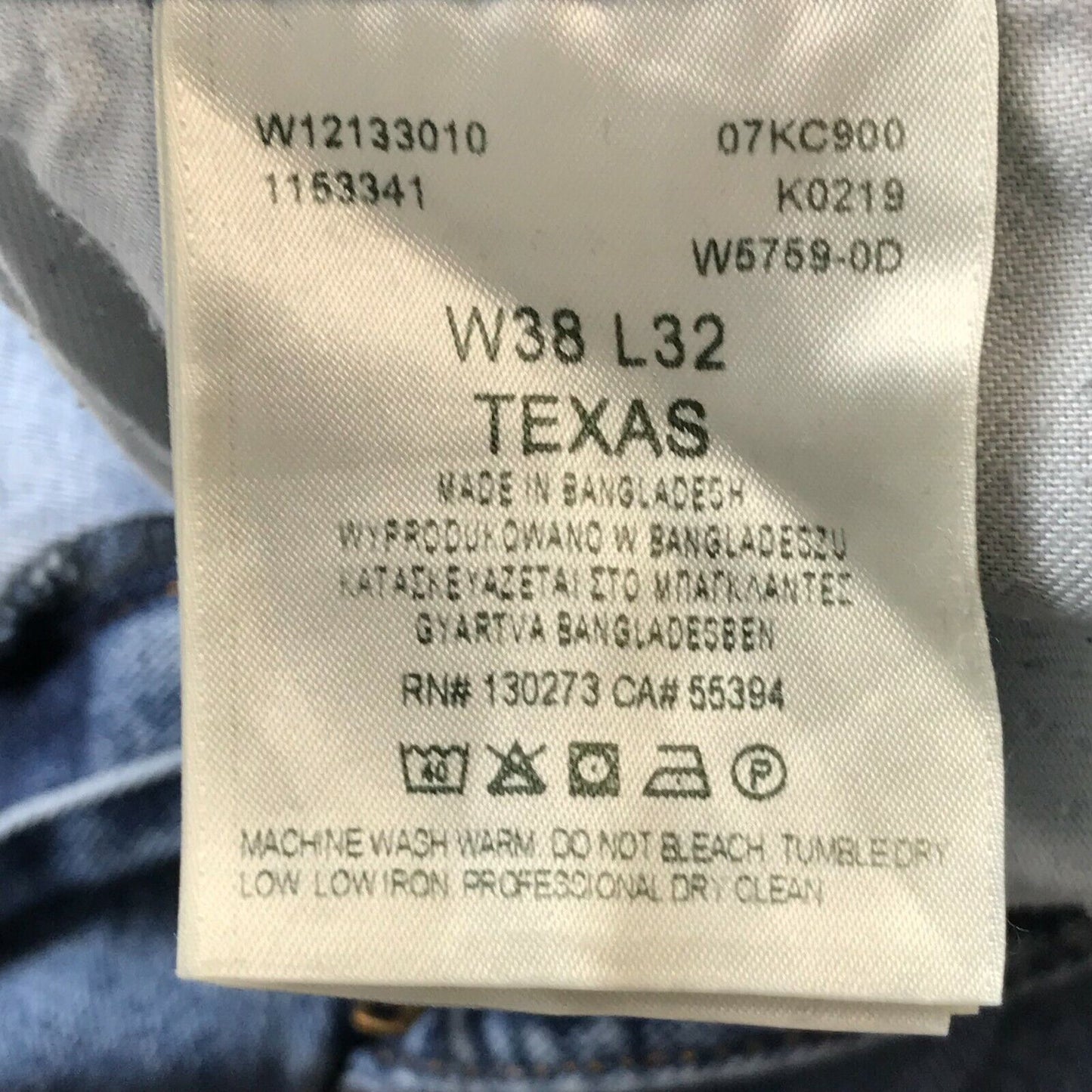 Wrangler TEXAS Blue Regular Straight Fit Jeans W38 L32