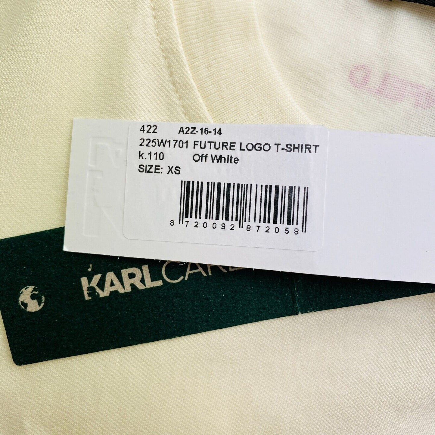 Karl Lagerfeld Women Beige Future Logo Crew Neck T Shirt Size XS