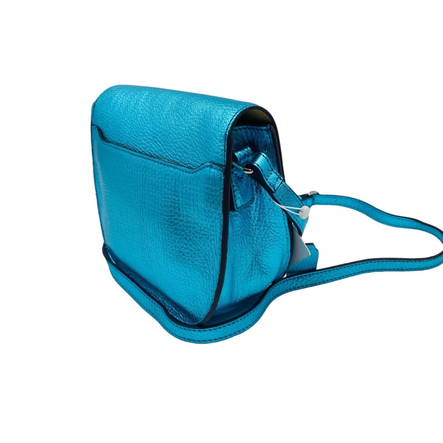 NEUVILLE Blue Metal Leather Shoulder Bag