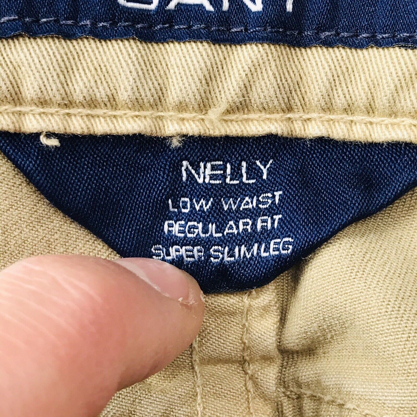 GANT NELLY Women Beige Stretch Low Waist Regular Super Slim Fit Jeans W29 L34