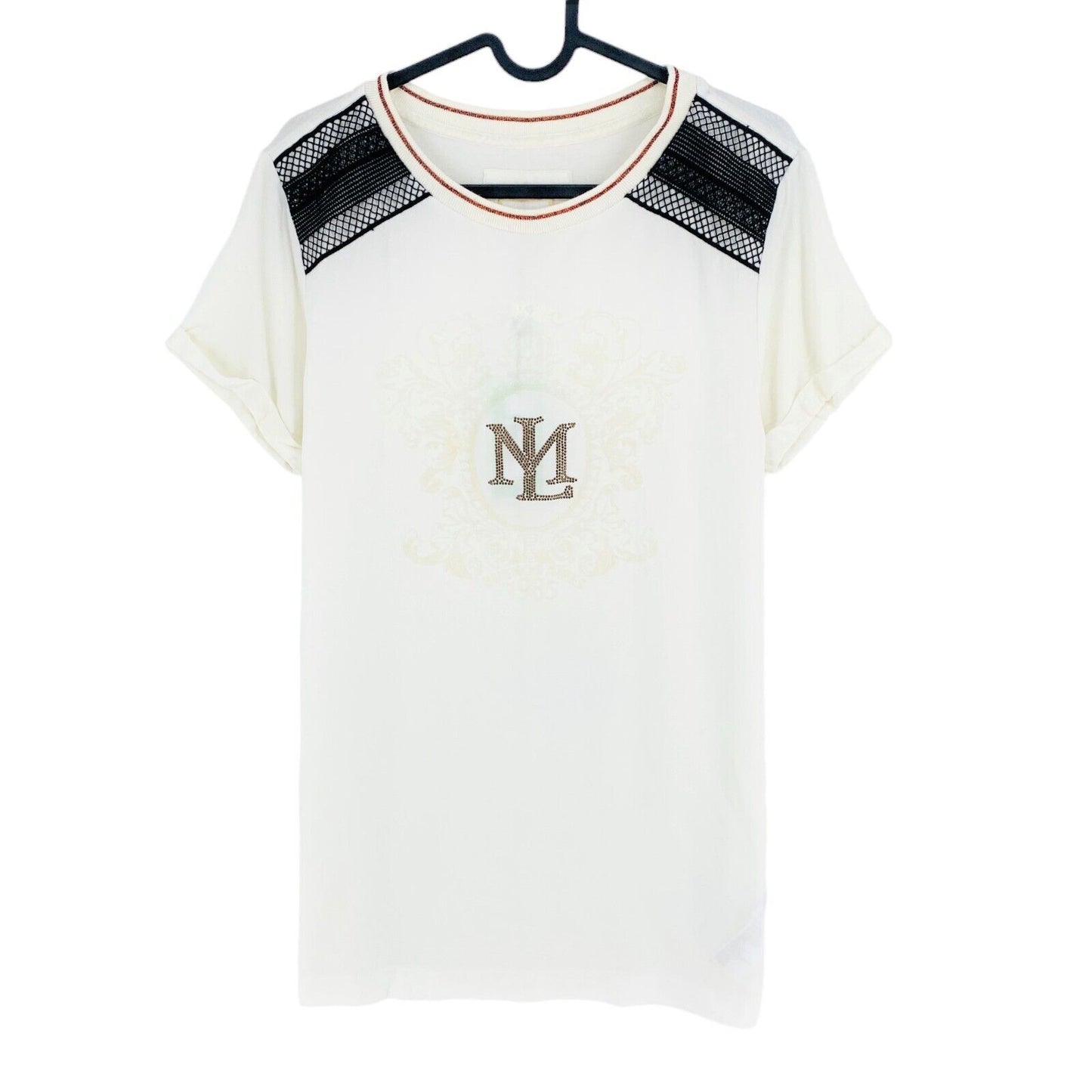 LA MARTINA White Logo Tencel Crew Neck T Shirt Size 1 / XS