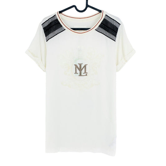 LA MARTINA White Logo Tencel Crew Neck T Shirt Size 1 / XS