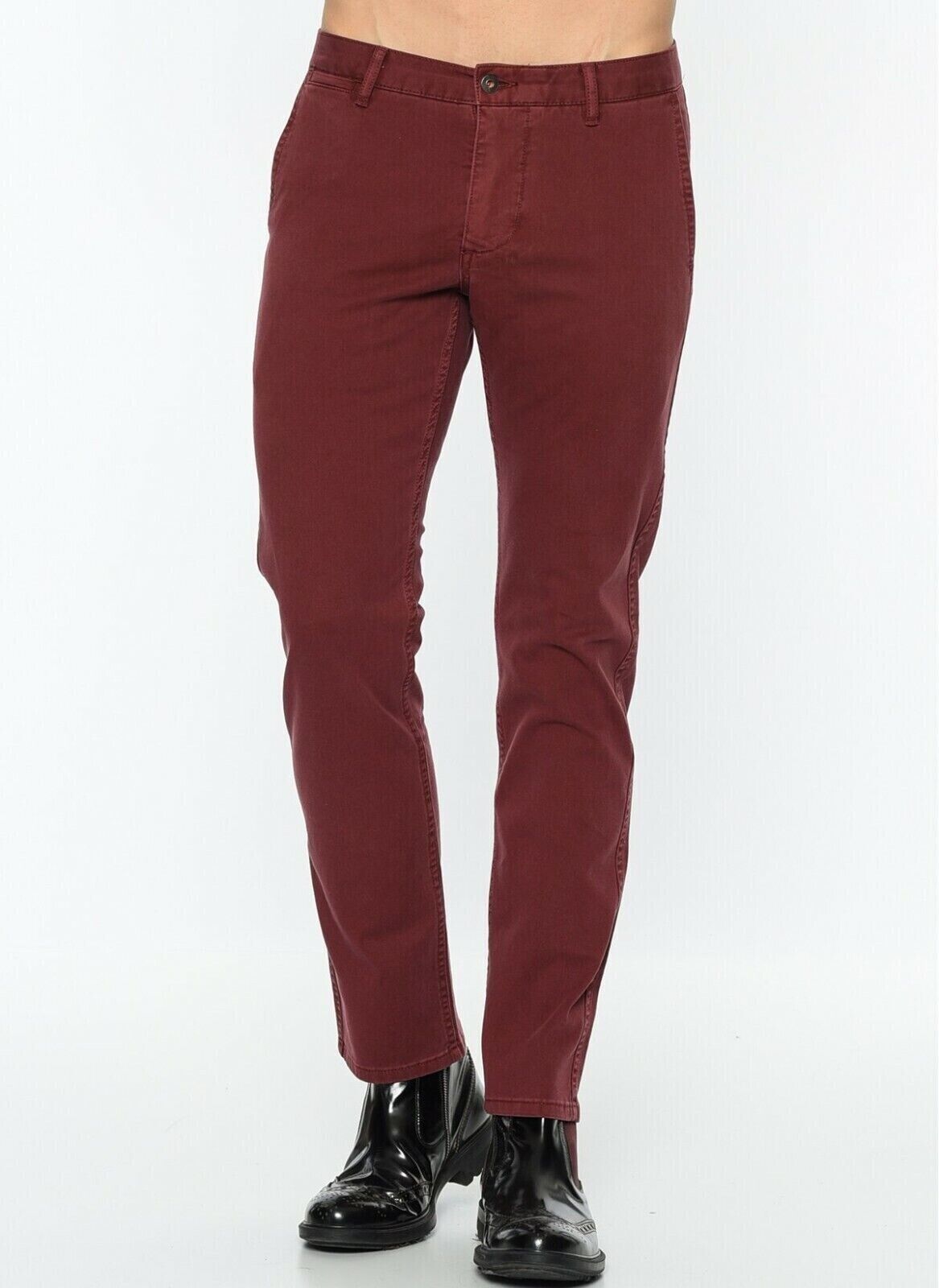 DOCKERS The Broken In Bordeaux Dark Red Slim Tapered Fit Pants Trousers W29 L32