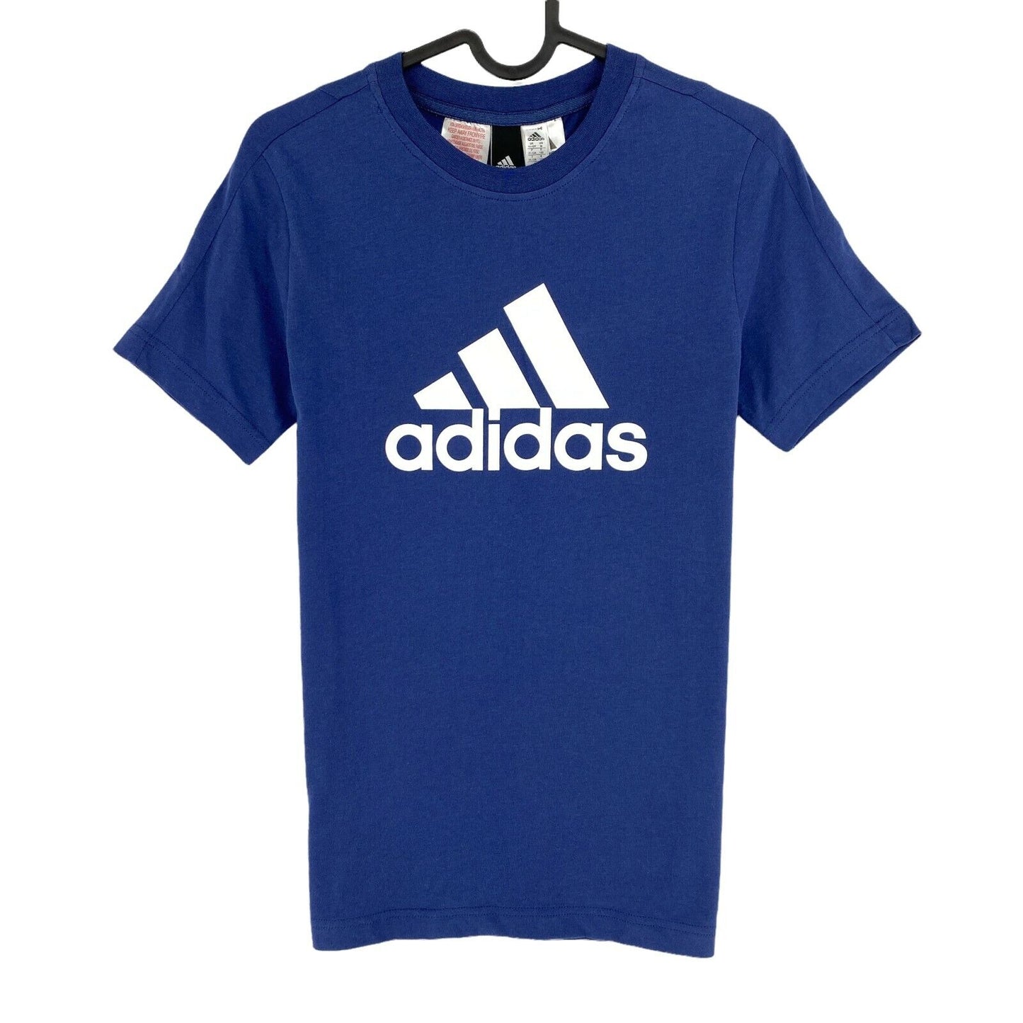 Adidas Youth Boys Navy Blue Logo Crew Neck T Shirt Size 11 - 12 Years