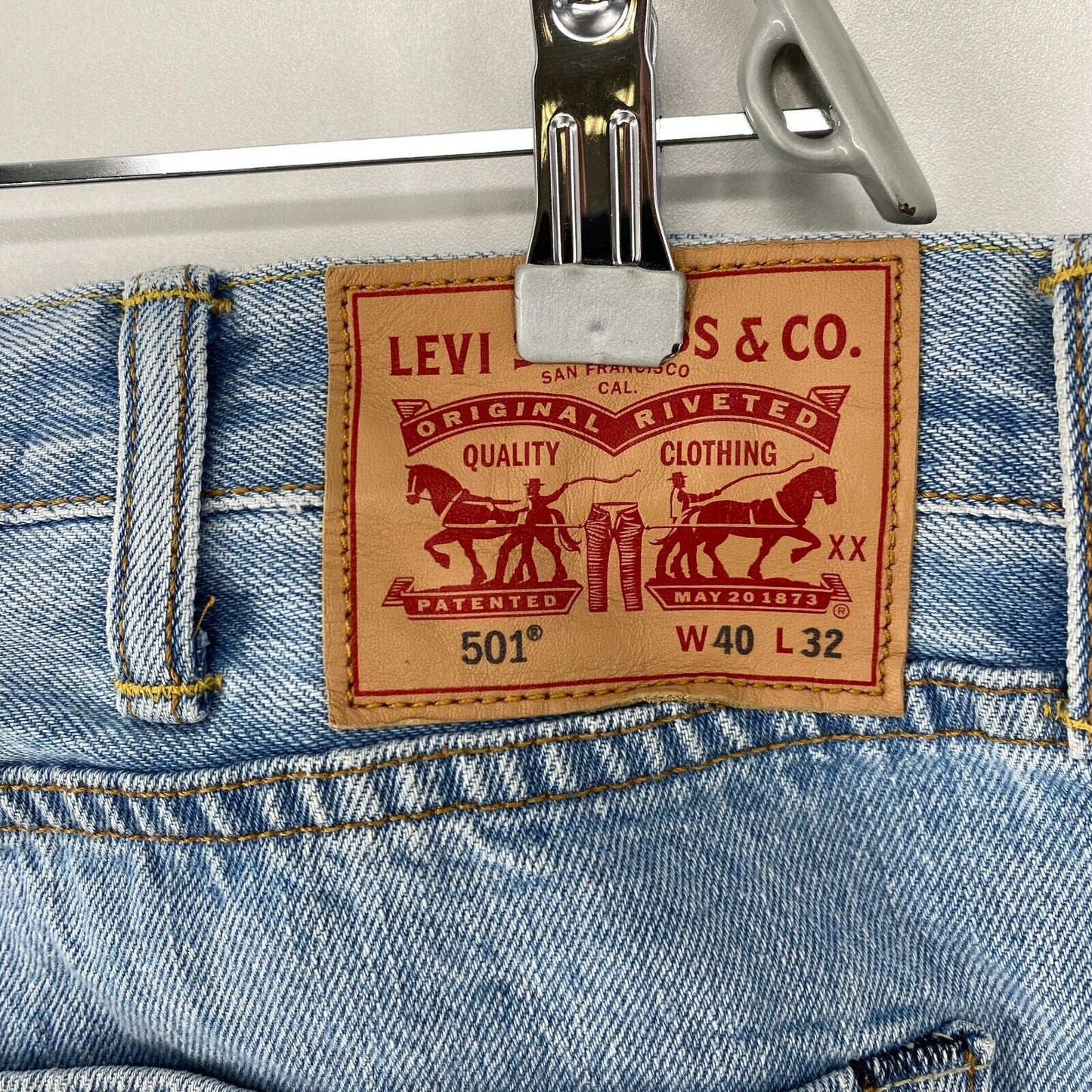 Levi's 501 Blue Original Regular Straight Fit Jeans W40 L32