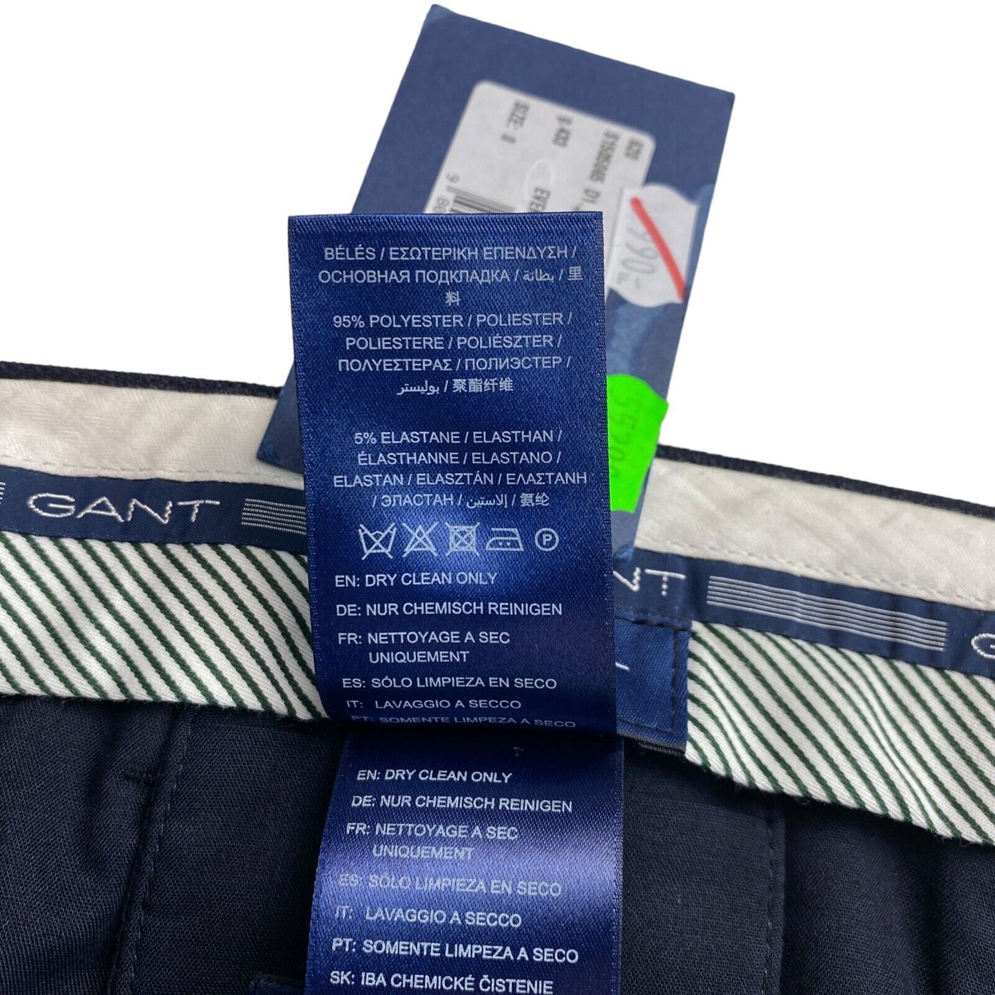 GANT Navy Blue Slim Club Pants Trousers EU 50 UK/US 40