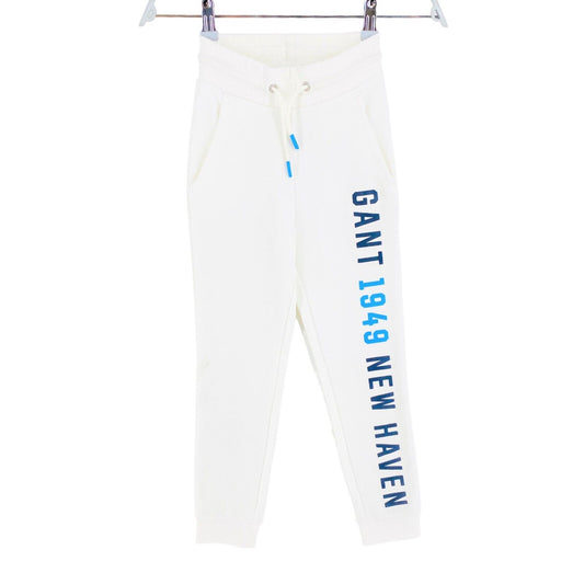 GANT Boys White Colour Sweat Pants Trousers Size 7-8 Years 122/128 cm