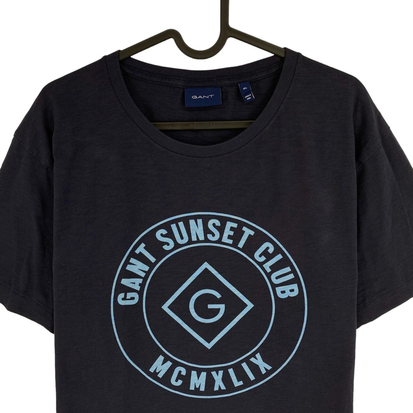 GANT Men Navy Blue Sunset Club Crew Neck Short Sleeve T Shirt Size XL