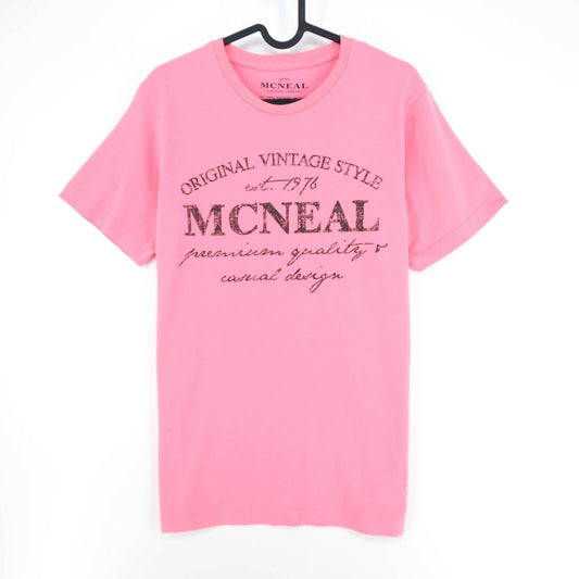 MCNEAL Pink Crew Neck Graphic Print T Shirt Size S