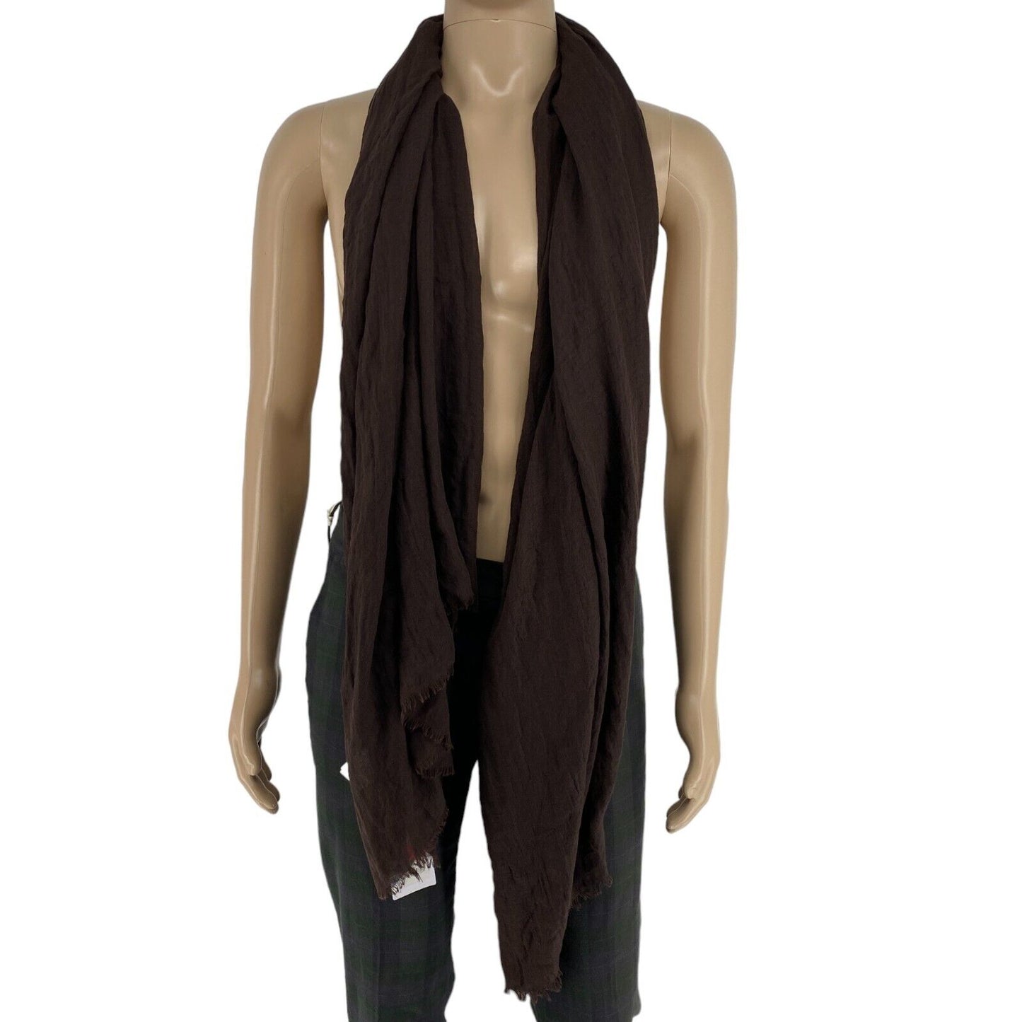 FRANSA Dark Brown Solid Scarf Shawl