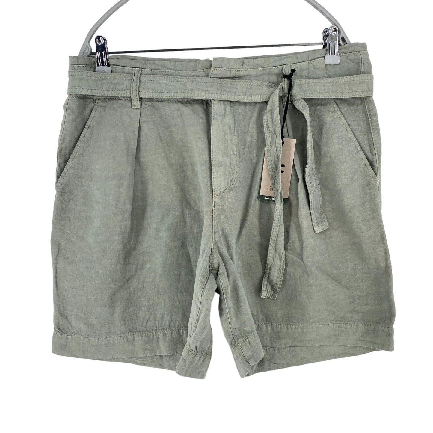 CAMEL ACTIVE Women Grey Relaxed Fit Linen Blend Shorts Size W30