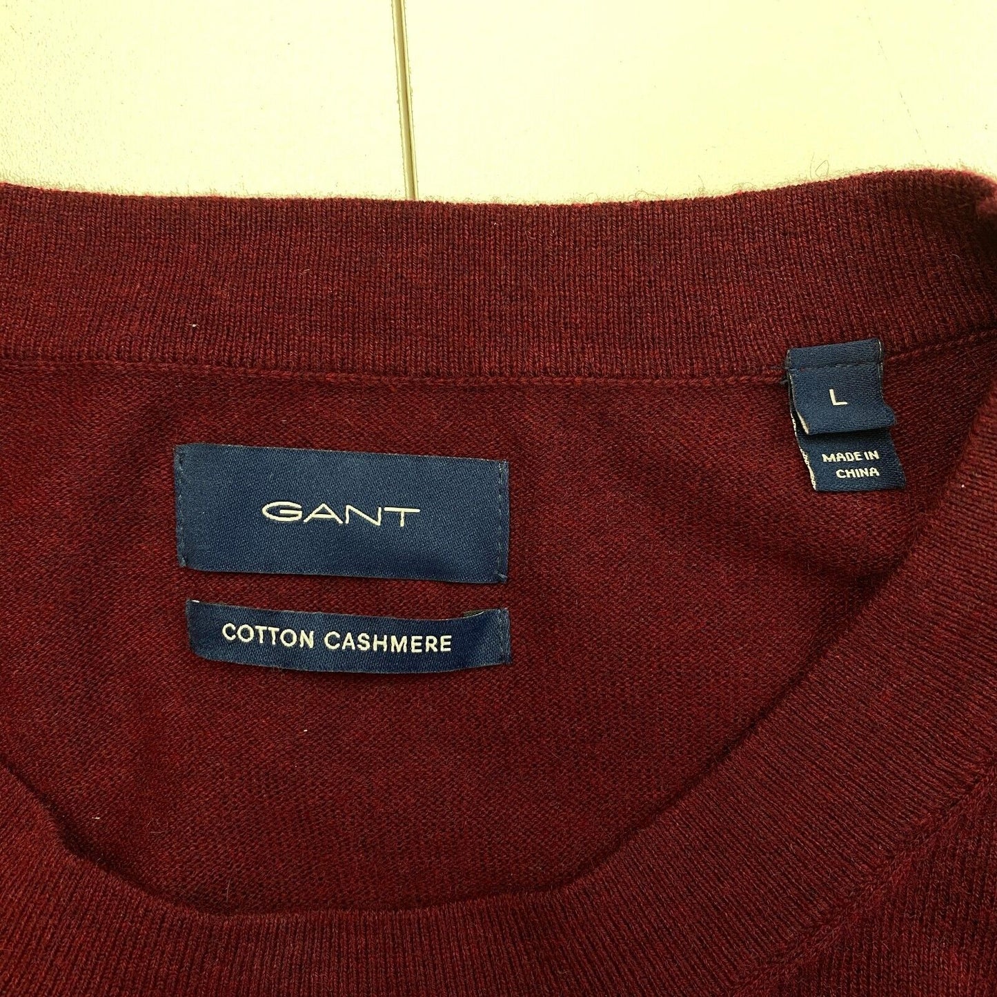 GANT Purple Cotton Cashmere Crew Neck Sweater Pullover Size L