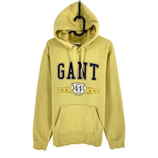 GANT Men Dusty Yellow Logo Hoodie Sweater Jumper Size M