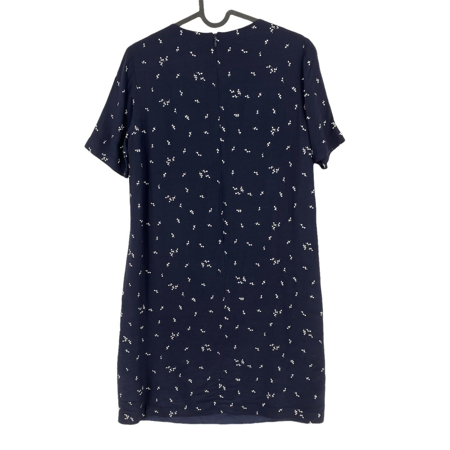 GANT Navy Blue Micro Flower Print Crew Neck Dress Size EU 36 UK 10 US 6