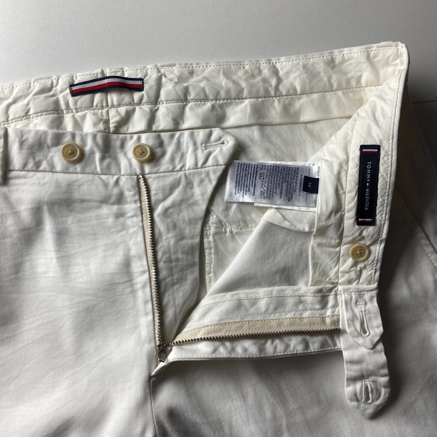 Tommy Hilfiger White Slim Fit Chino Trousers Size 54 W36 L34