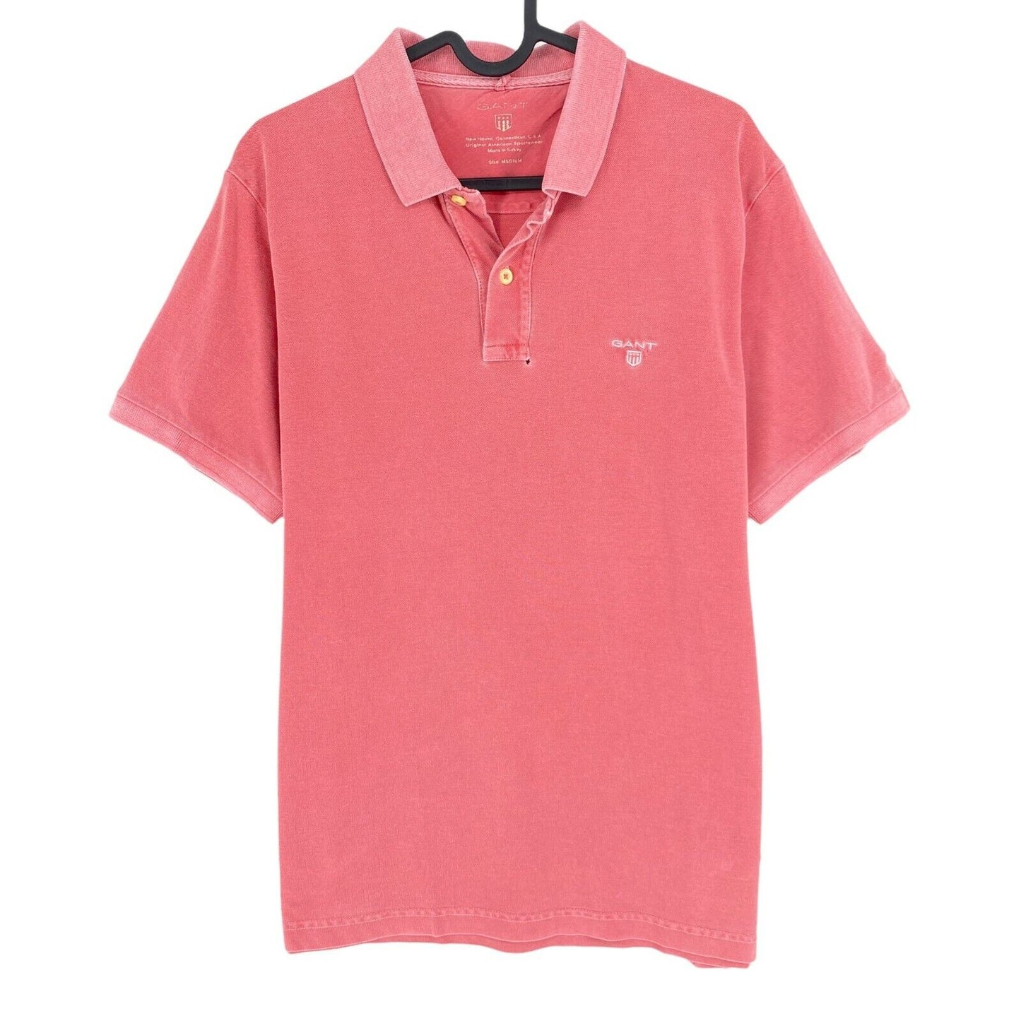 GANT Pink Sun Bleached Pique Rugger Polo Neck T-shirt Taille M