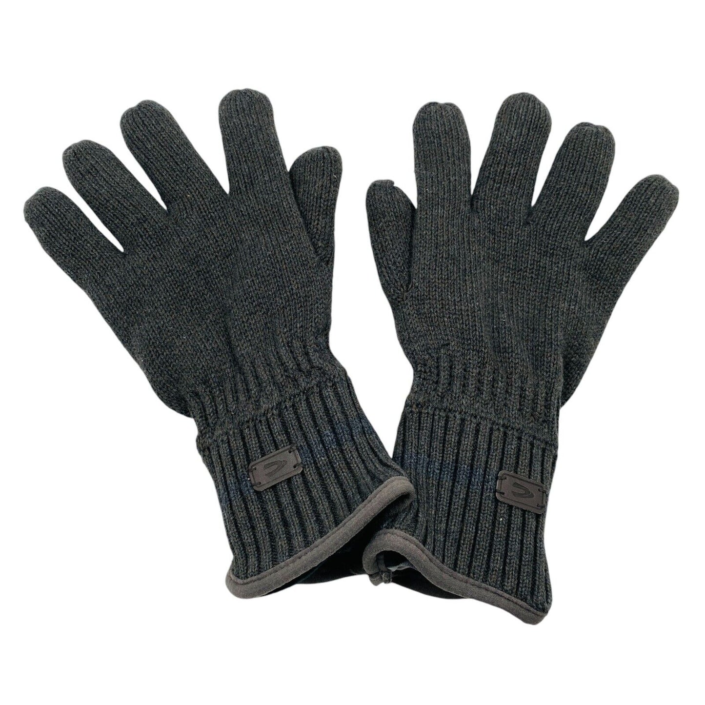 Camel Active Mens Dark Grey Cotton Insulated Warm Knit Gloves Size L