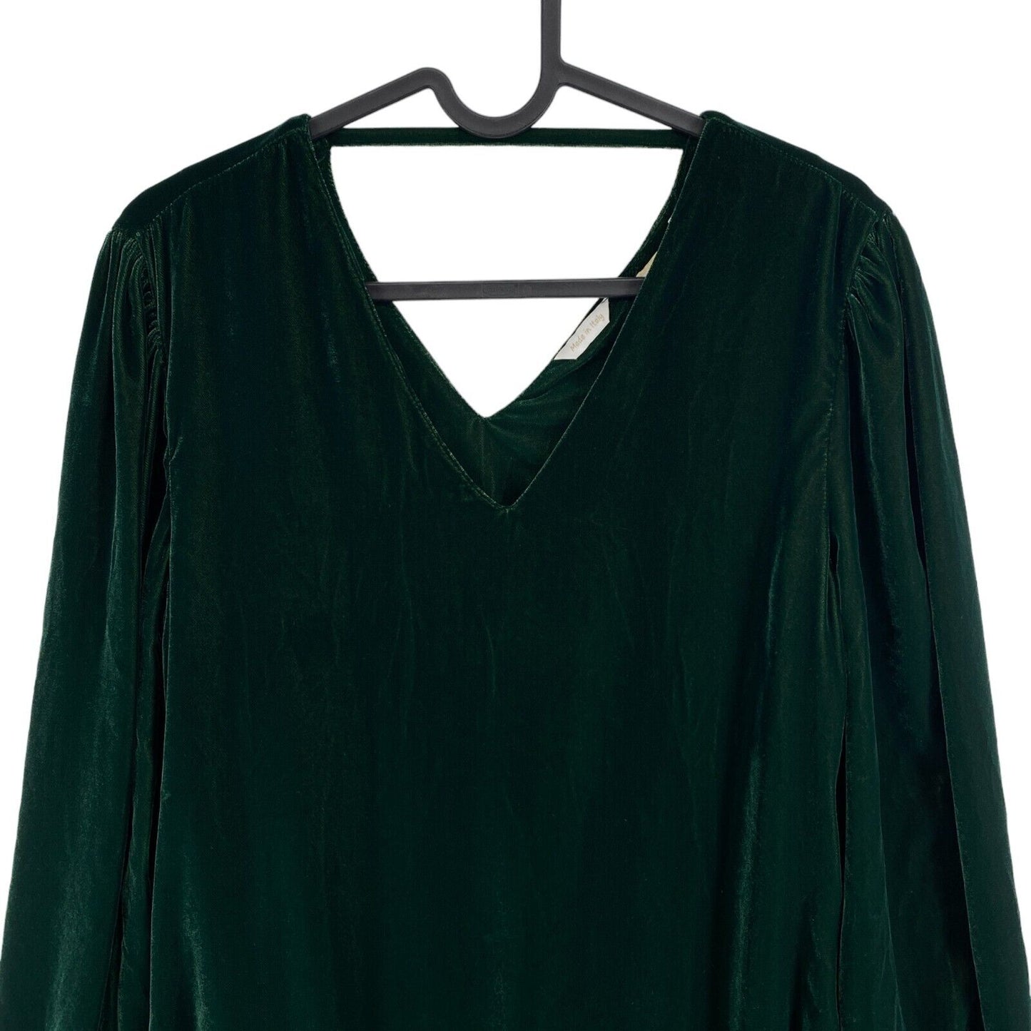 LA MARTINA Women Dark Green Long Sleeves Light Velvet Dress Size 1 / XS