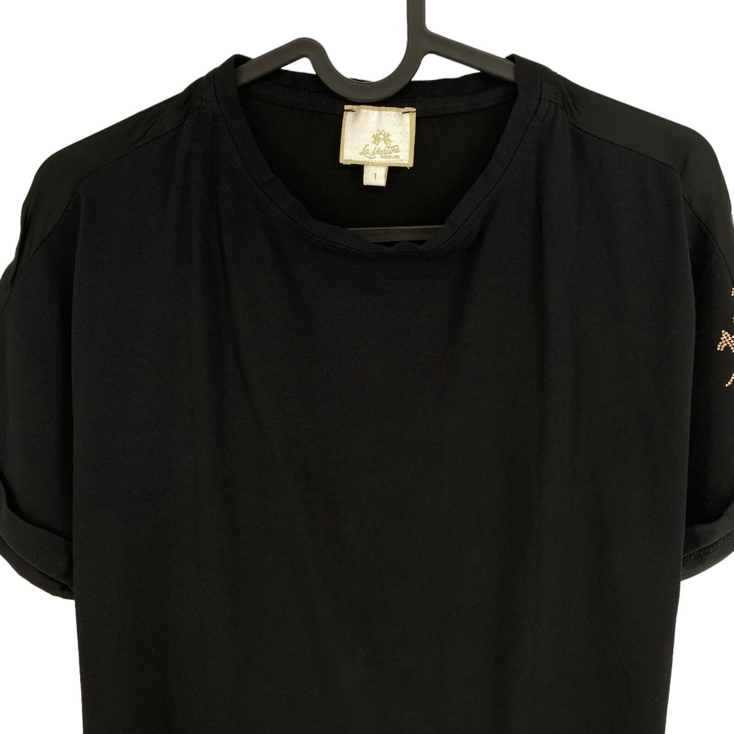 LA MARTINA Black Crew Neck Short Sleeves T Shirt Size 1 / XS