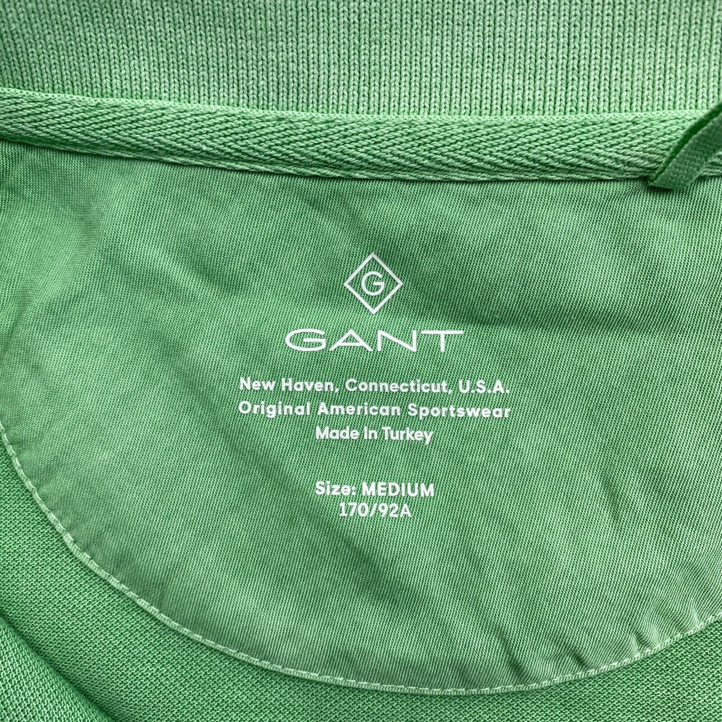 GANT Men Green Sun Faded Pique Short Sleeves Polo Shirt Size M