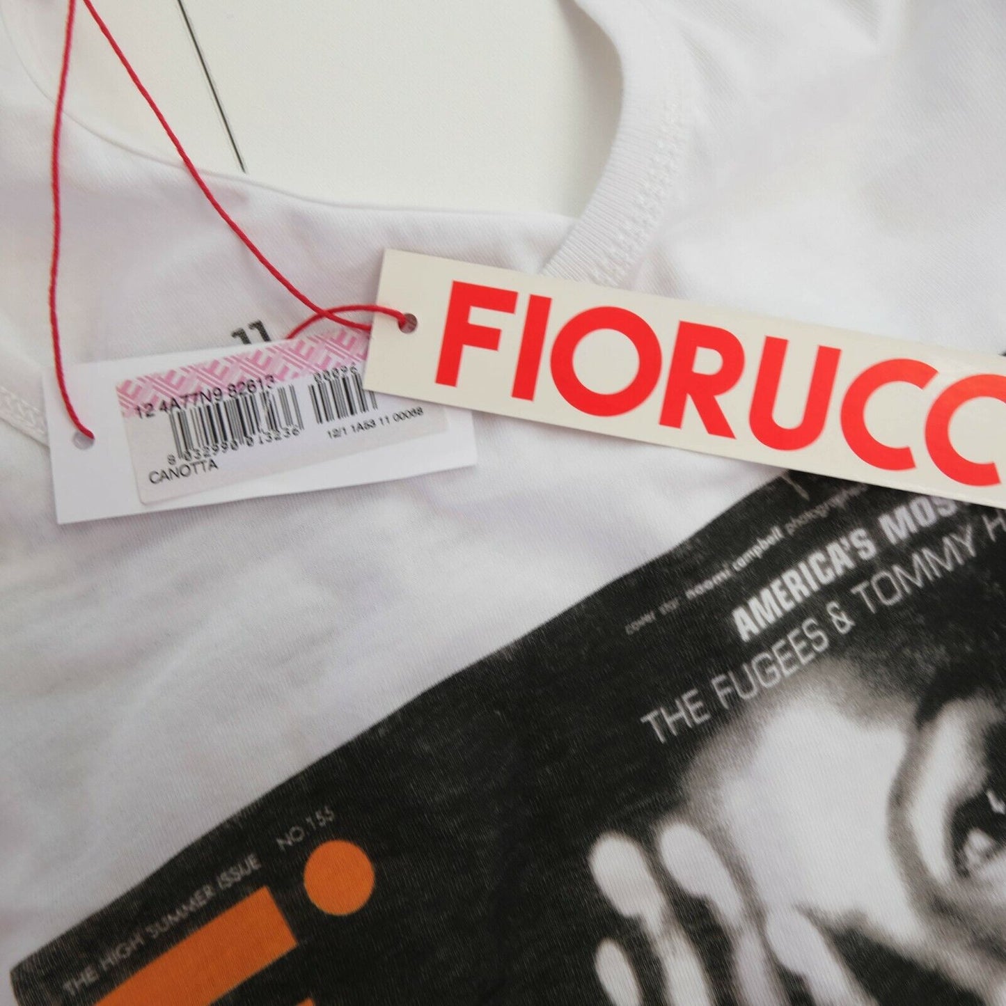 FIORUCCI x Naomi Campbell White Scoop Neck Tank Top T Shirt Size M L