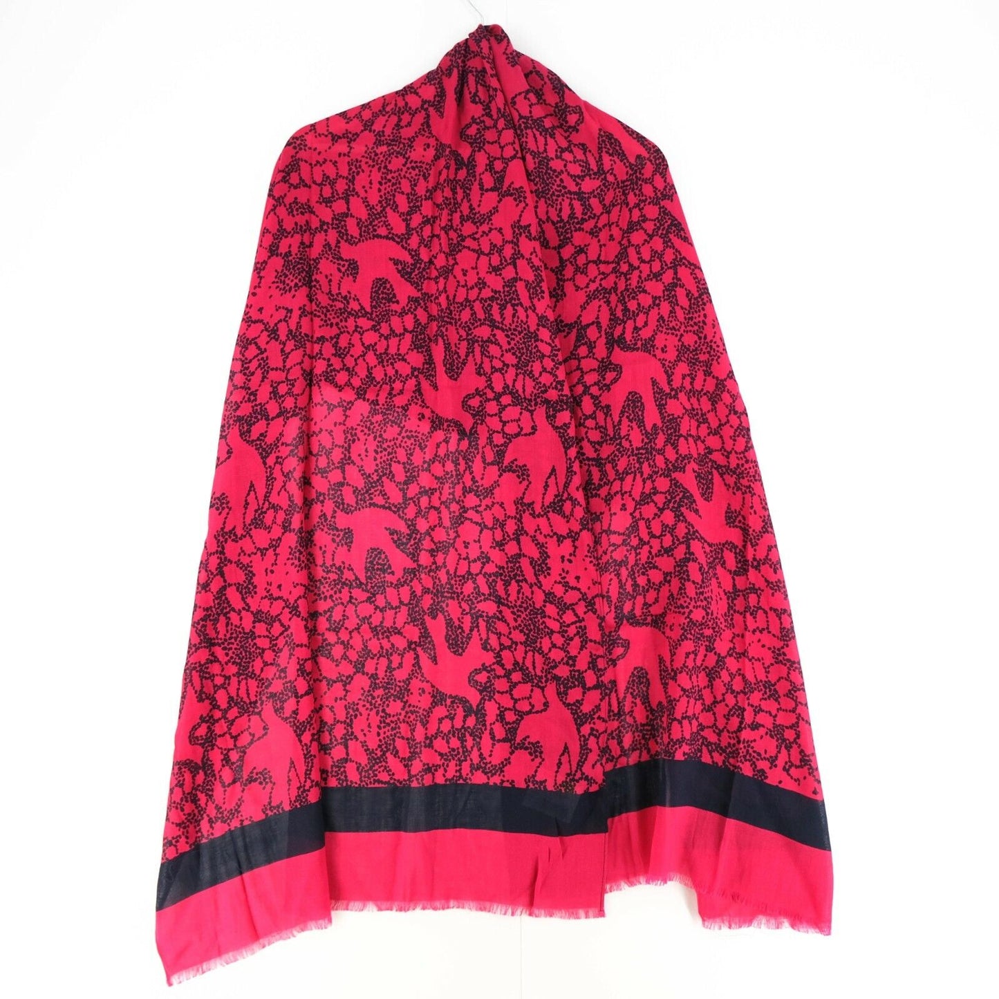 GANT Raspberry Red Big Wool Blend Scarf Shawl